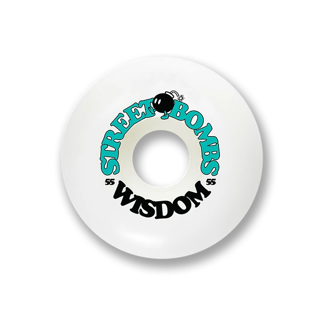 RUEDAS WISDOM - Street bombs conicas 55mm celestes Wheels