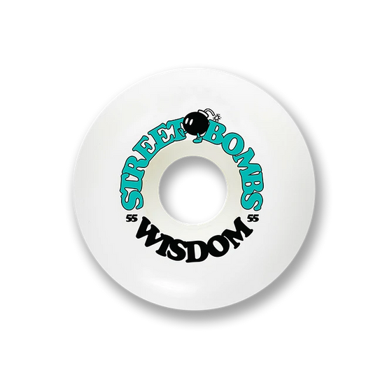 RUEDAS WISDOM - Street bombs conicas 55mm celestes Wheels