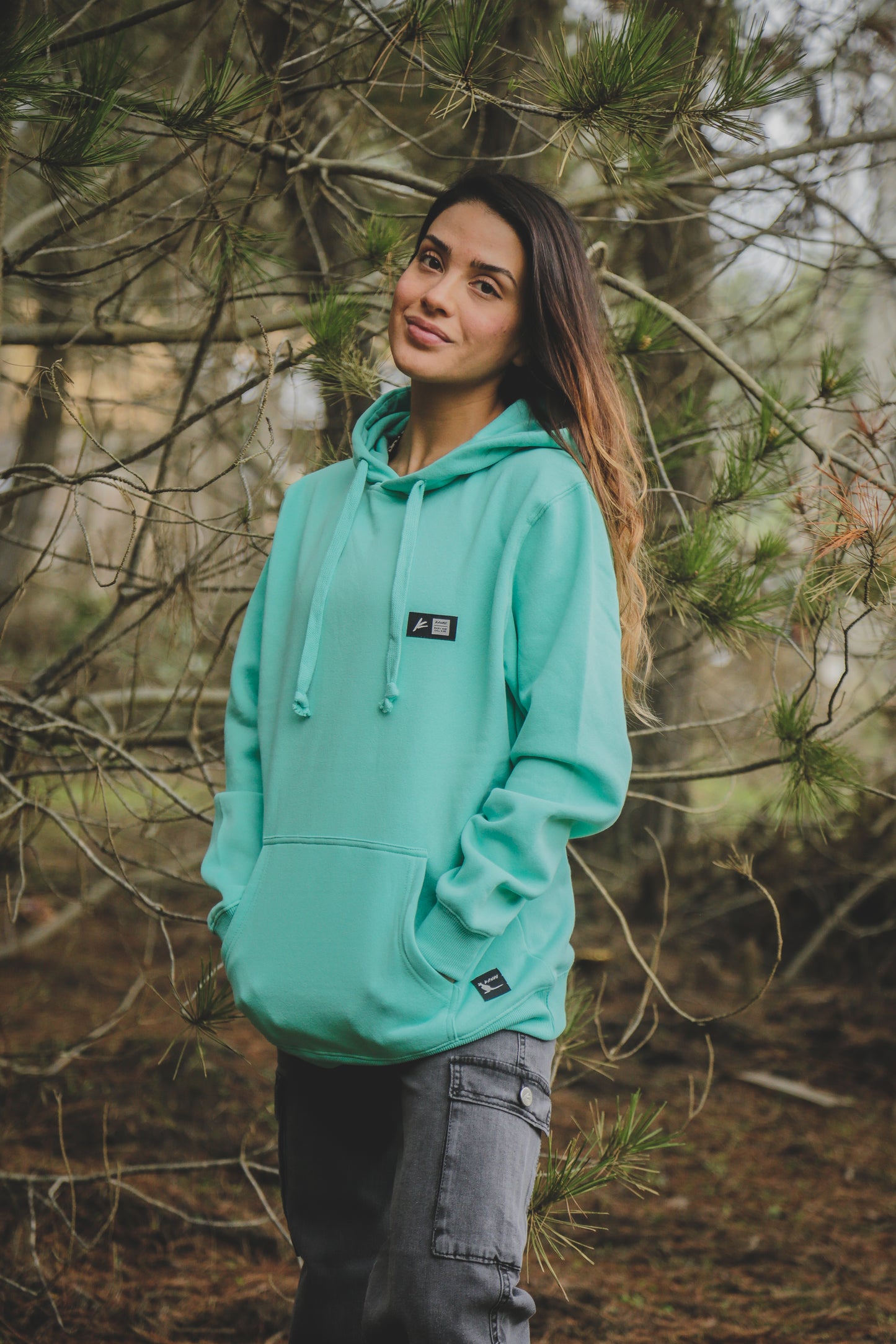 POLERON TURQUOISE KANGU HOODIES WOMAN