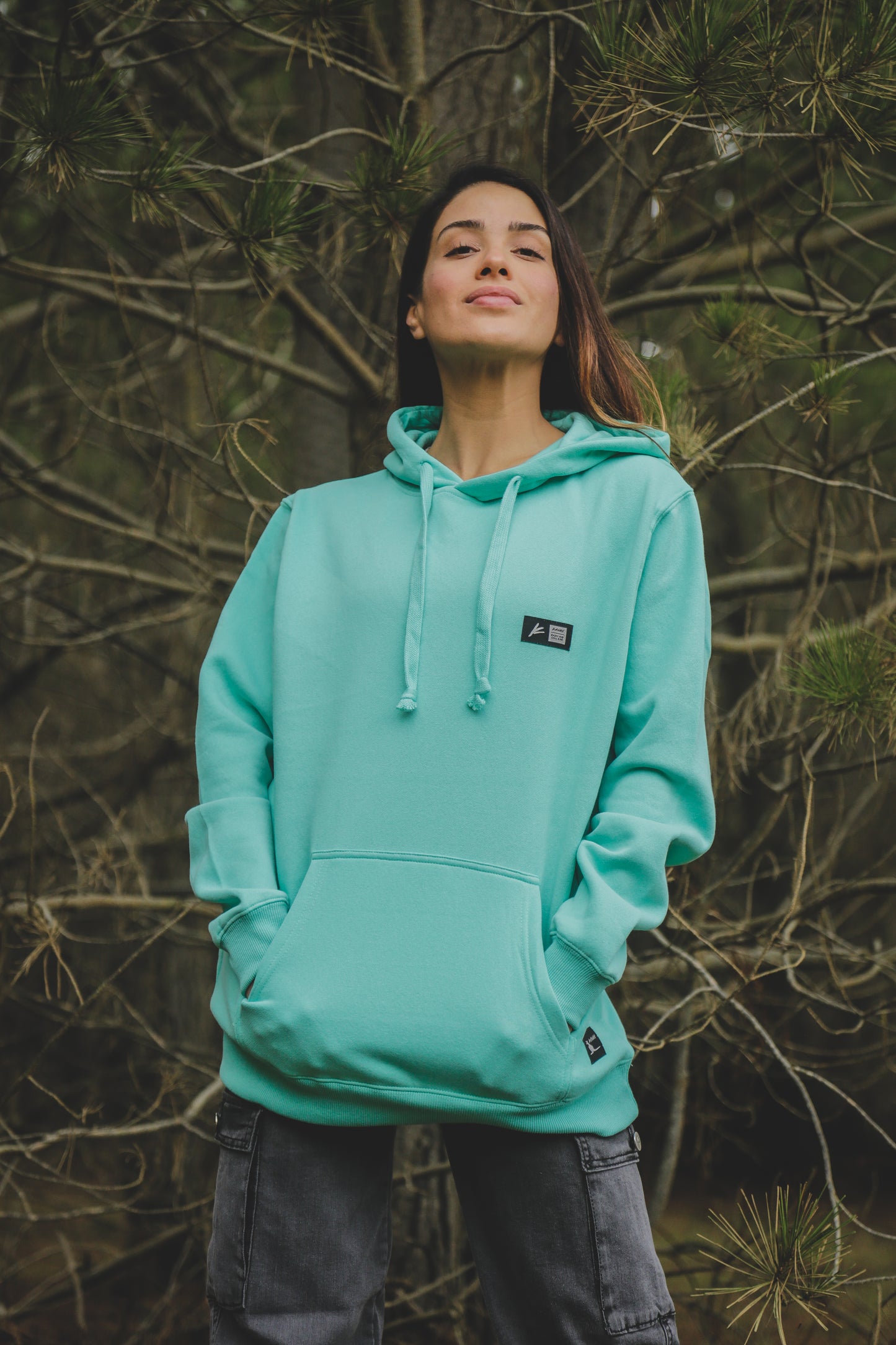 POLERON TURQUOISE KANGU HOODIES WOMAN