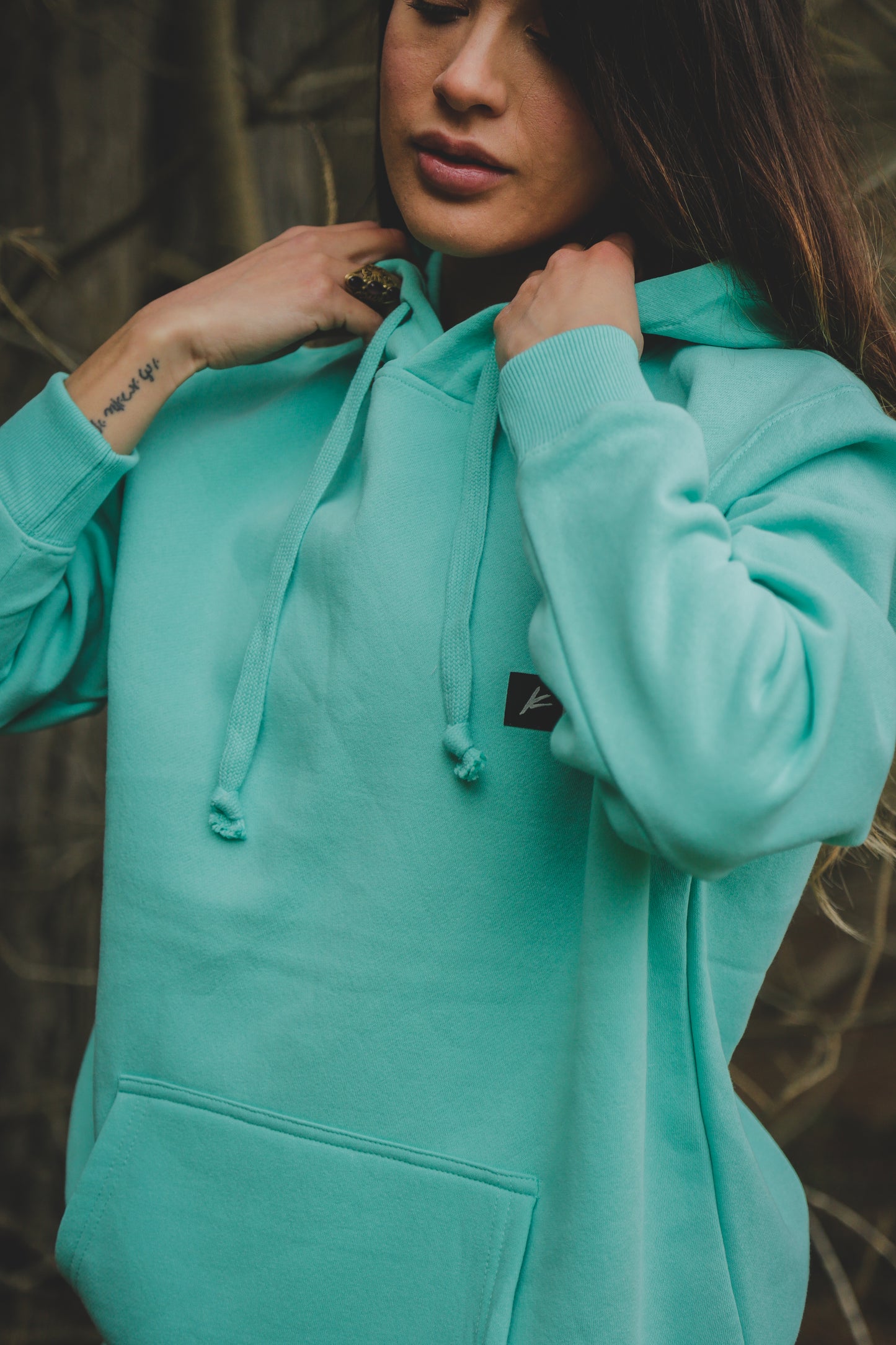 POLERON TURQUOISE KANGU HOODIES WOMAN