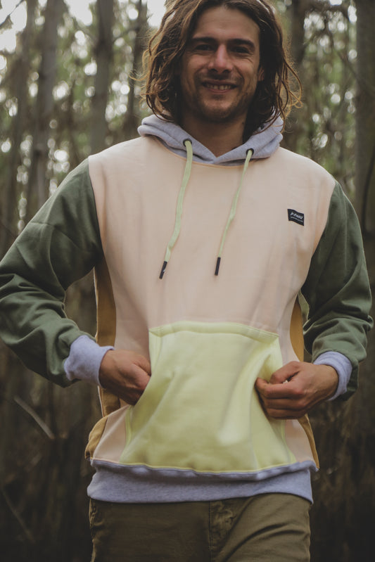 POLERON FRANELA KANGU VERDE DAMASCO GRIS AMARILLO HOODIES