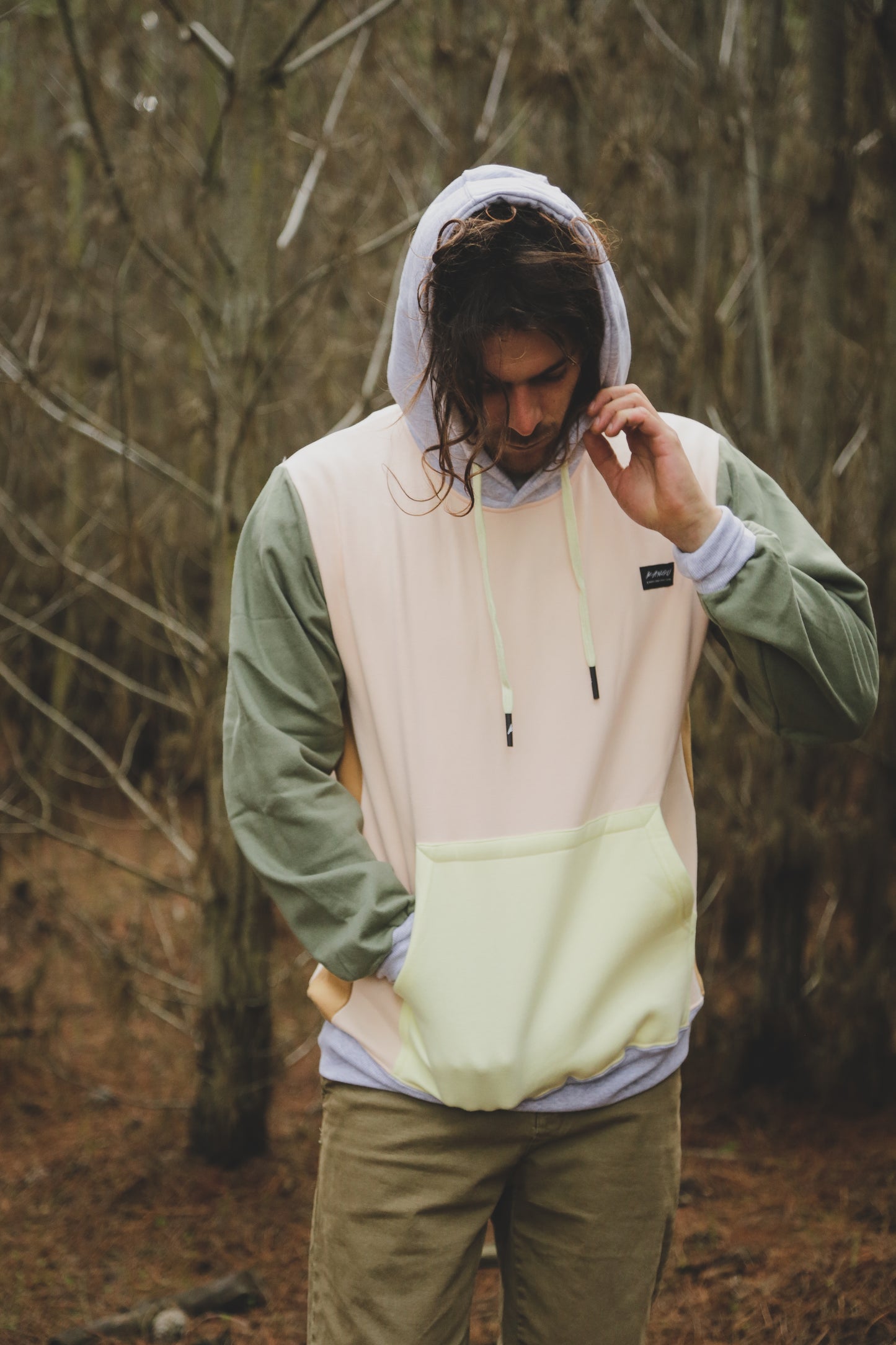 POLERON FRANELA KANGU VERDE DAMASCO GRIS AMARILLO HOODIES