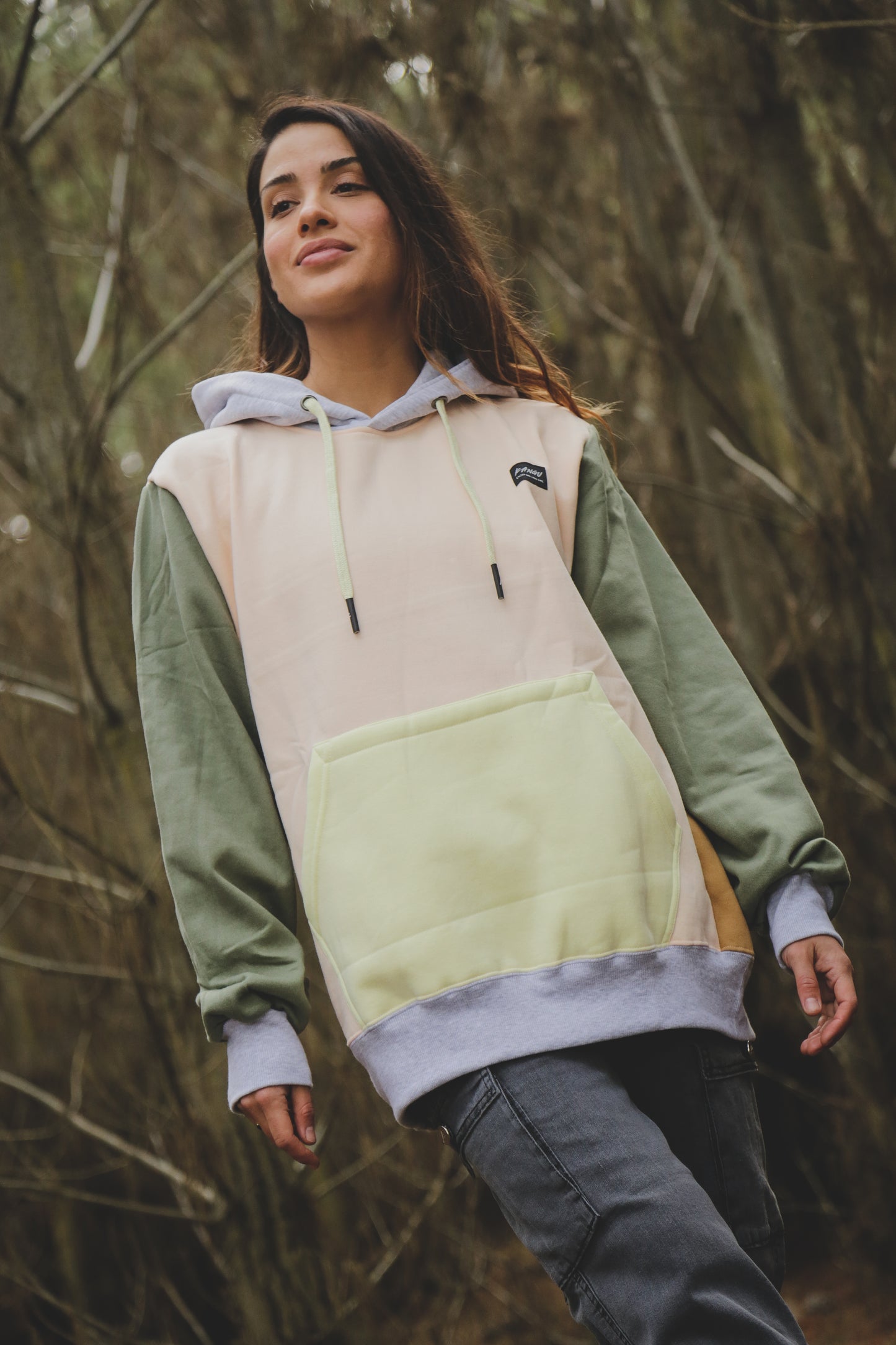 POLERON FRANELA KANGU VERDE DAMASCO GRIS AMARILLO HOODIES