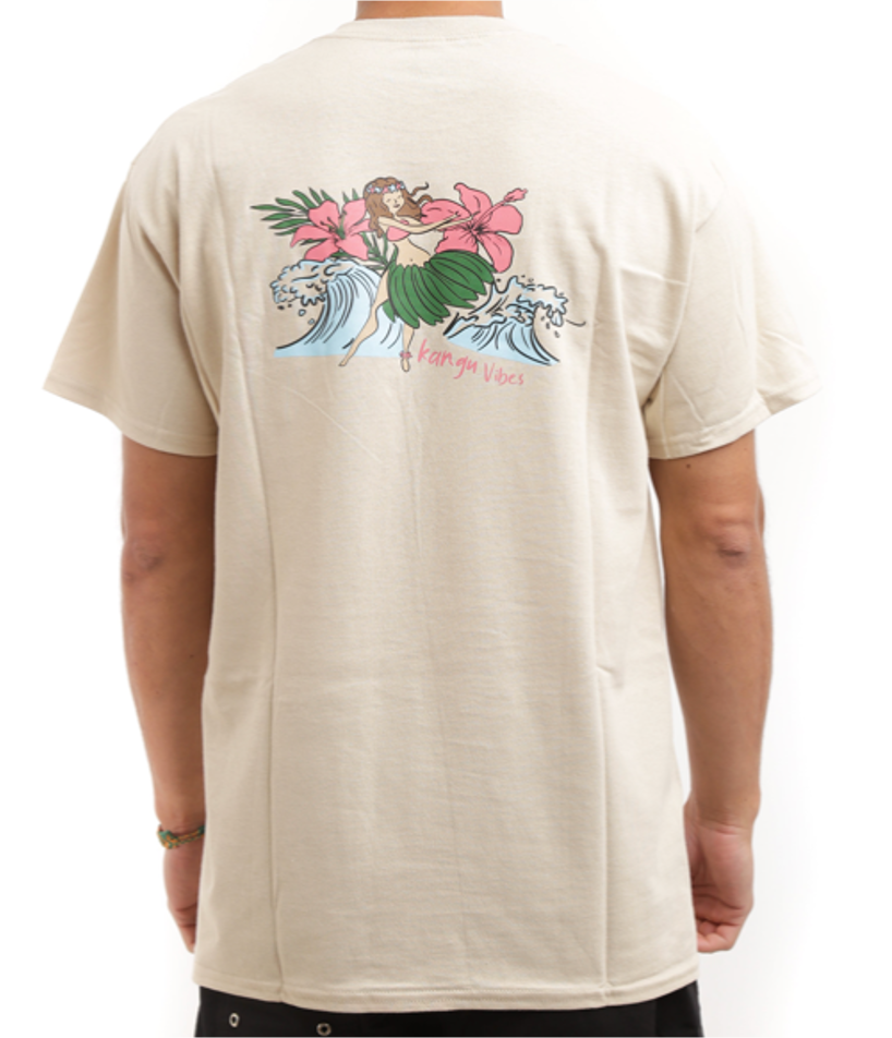 POLERA MANGA CORTA HAWAII BEIGE KANGU T-SHIRT