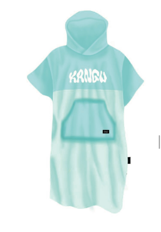 PONCHO TOALLA KANGU CELESTE HOODIES