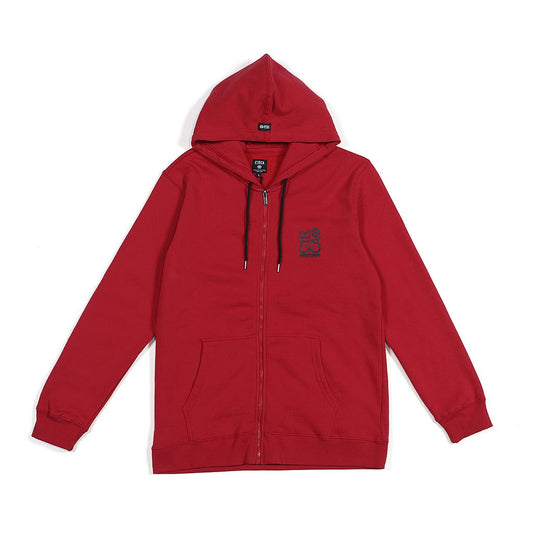 CIRCA BREAK UP ZIP RED HOODIES