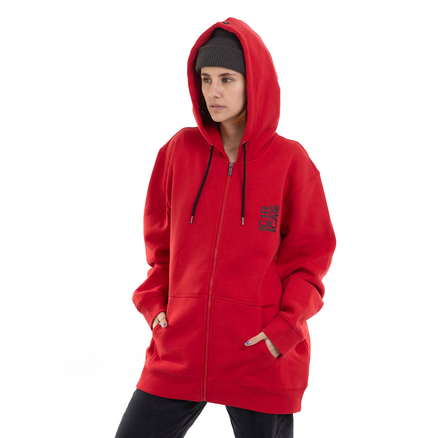 CIRCA BREAK UP ZIP RED HOODIES