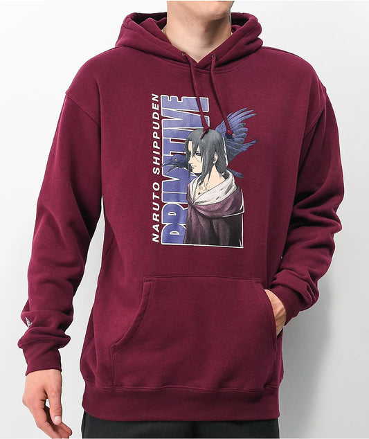 POLERON ITACHI SHARINGAN BURGUNDY HOODIE PRIMITIVE