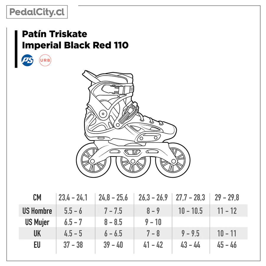 IMPERIAL BLACK RED 110 TRISKATE POWERSLIDE URBAN