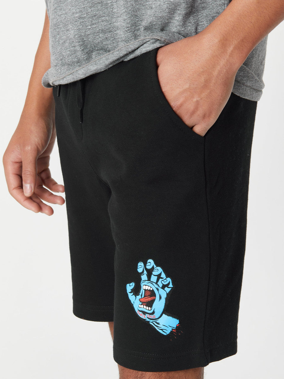 Santa Cruz - Shorts Screaming Hand Sweat Short Black Shorts